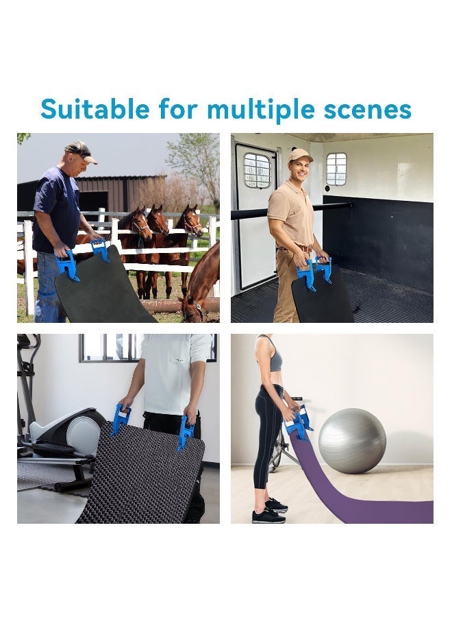 Chabeia 2Pcs Mat Movers Tool, Mat Grippers, Heavy Duty Stall Mat Handlers for Horse Mat, Gym Mat, Trailer Mat & Rubber Mats -Ergonomic Mat Puller, Durable and Save Time（Blue） - Image 4